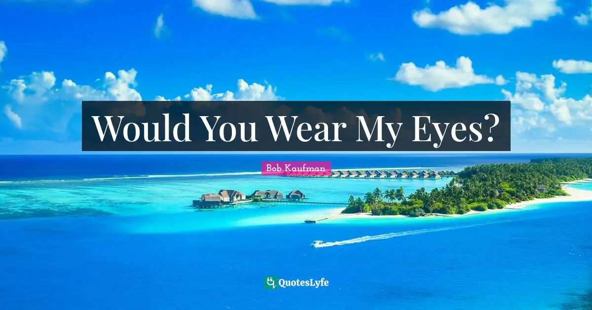 Would You Wear My Eyes?