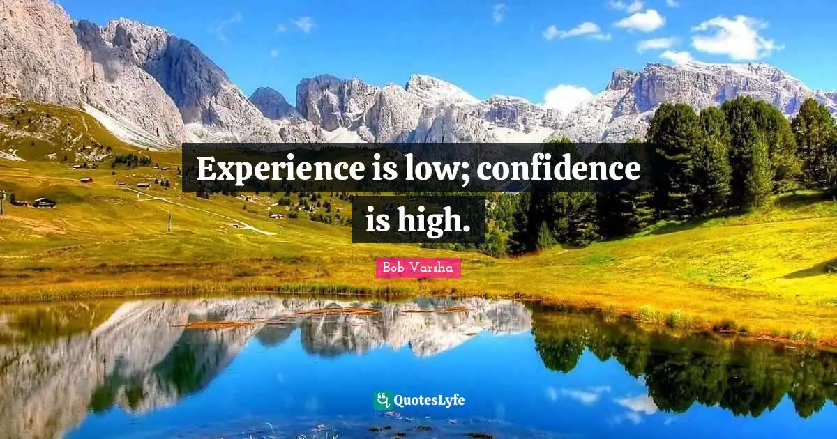 Experience is low; confidence is high.