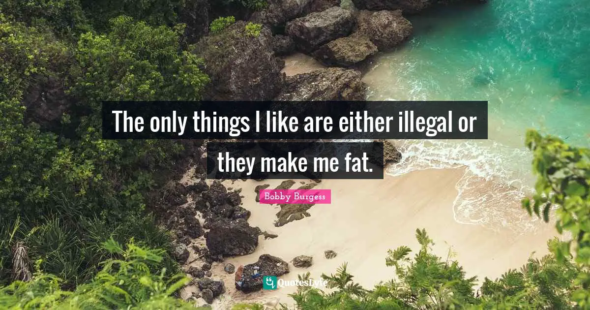 The only things I like are either illegal or they make me fat.