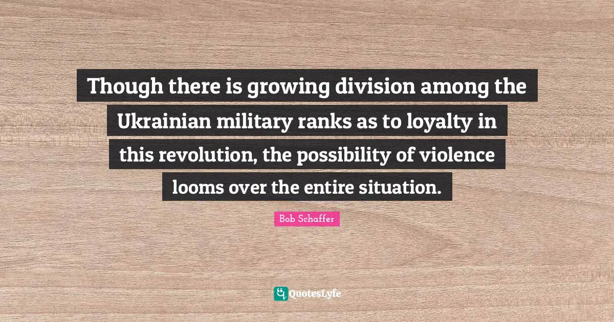 Though there is growing division among the Ukrainian military ranks as to loyalty in this revolution, the possibility of violence looms over the entire situation.