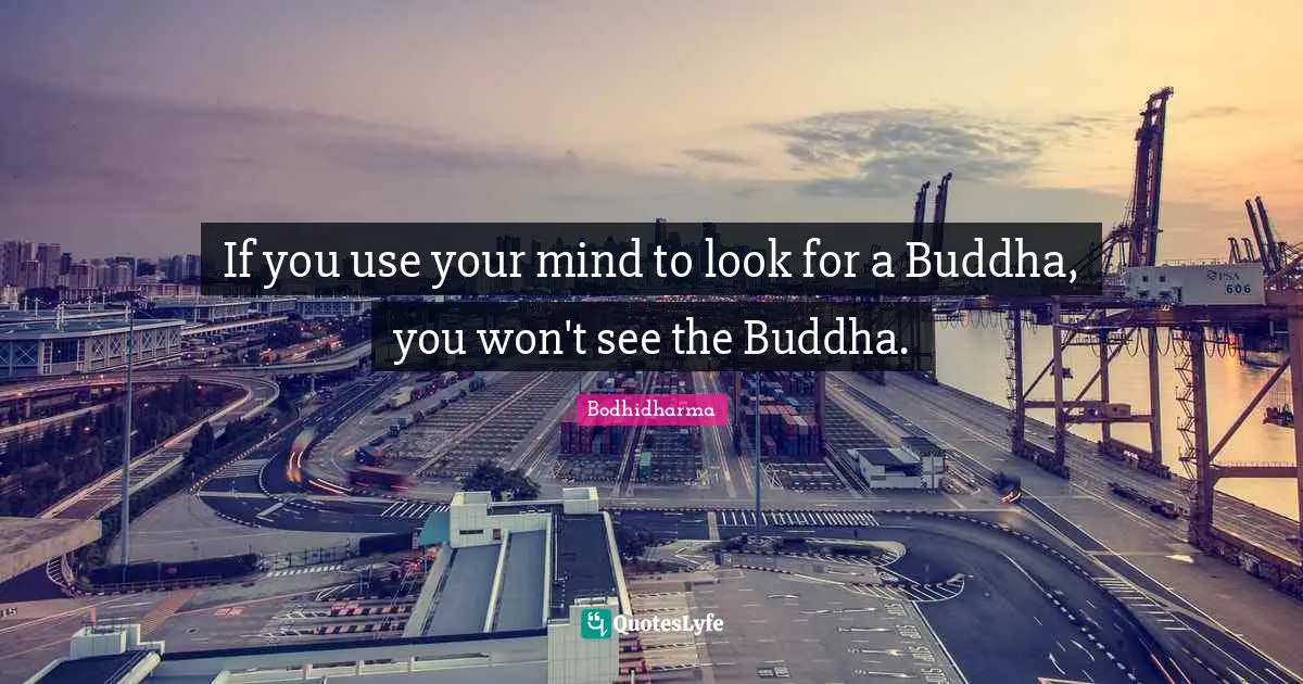 If you use your mind to look for a Buddha, you won't see the Buddha.