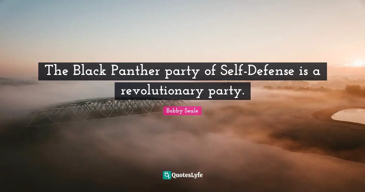 Revolutionary Quotes: "The Black Panther party of Self-Defense is a revolutionary party."