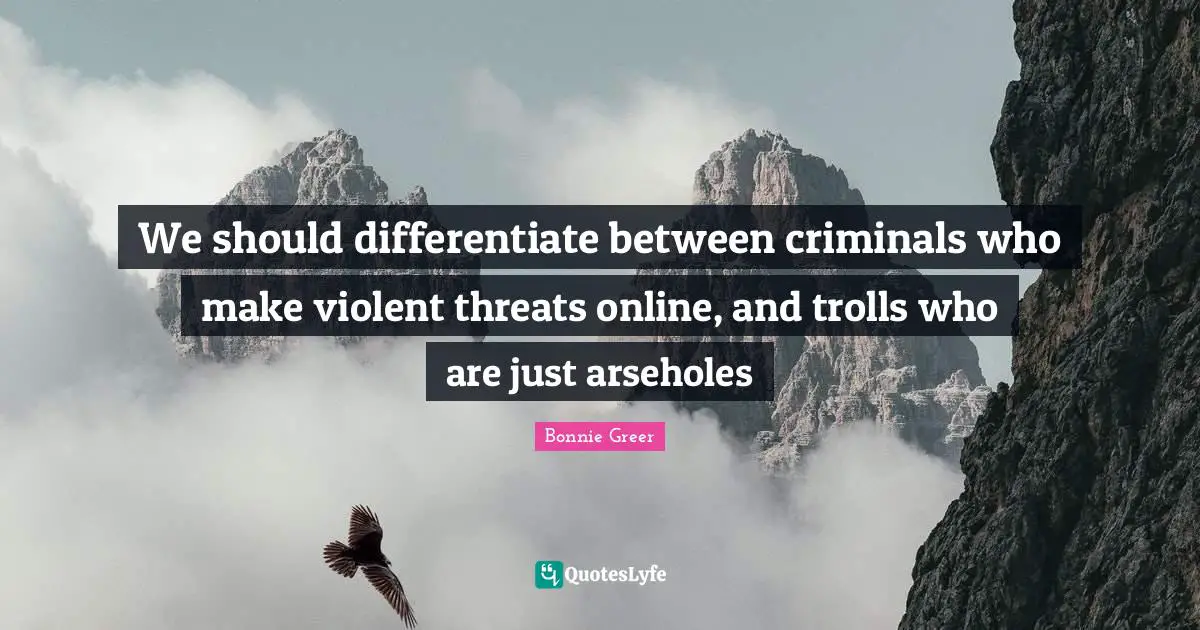We should differentiate between criminals who make violent threats online, and trolls who are just arseholes