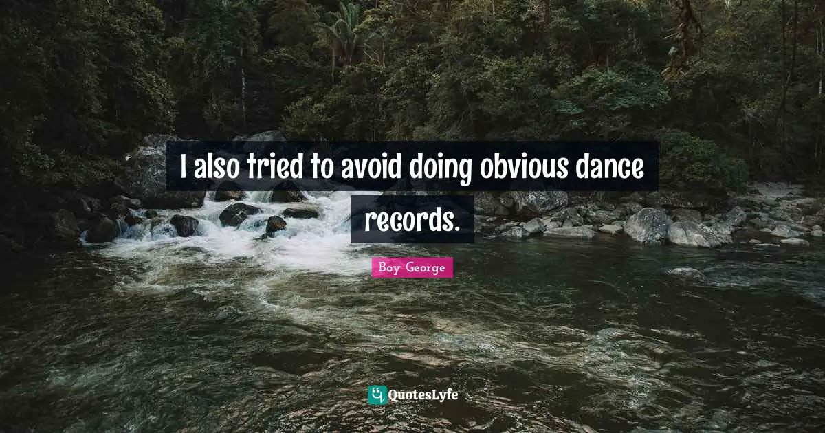 I also tried to avoid doing obvious dance records.