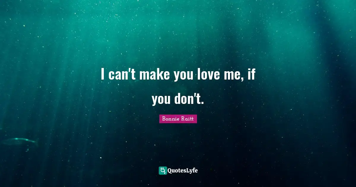 I can't make you love me, if you don't.
