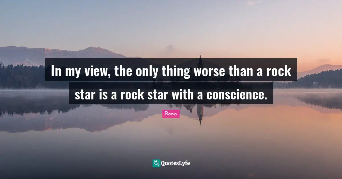 In my view, the only thing worse than a rock star is a rock star with a conscience.