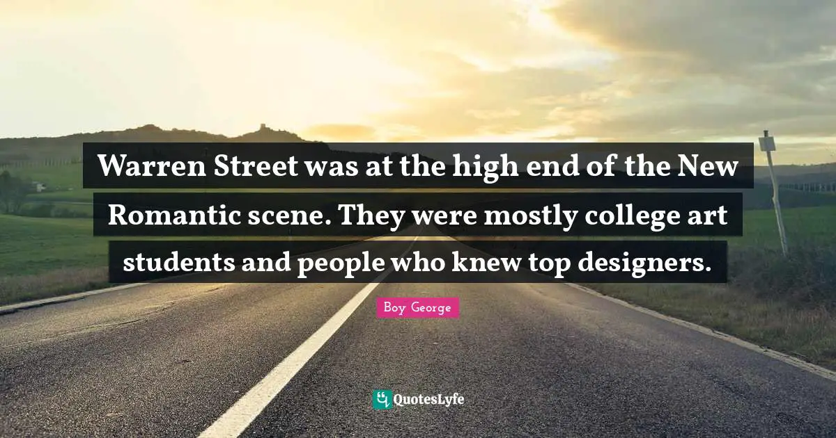 Warren Street was at the high end of the New Romantic scene. They were mostly college art students and people who knew top designers.