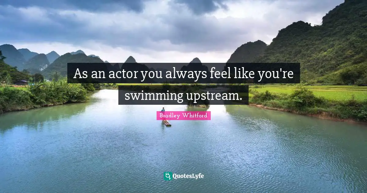 Bradley Whitford Quotes: "As an actor you always feel like you're swimming upstream."