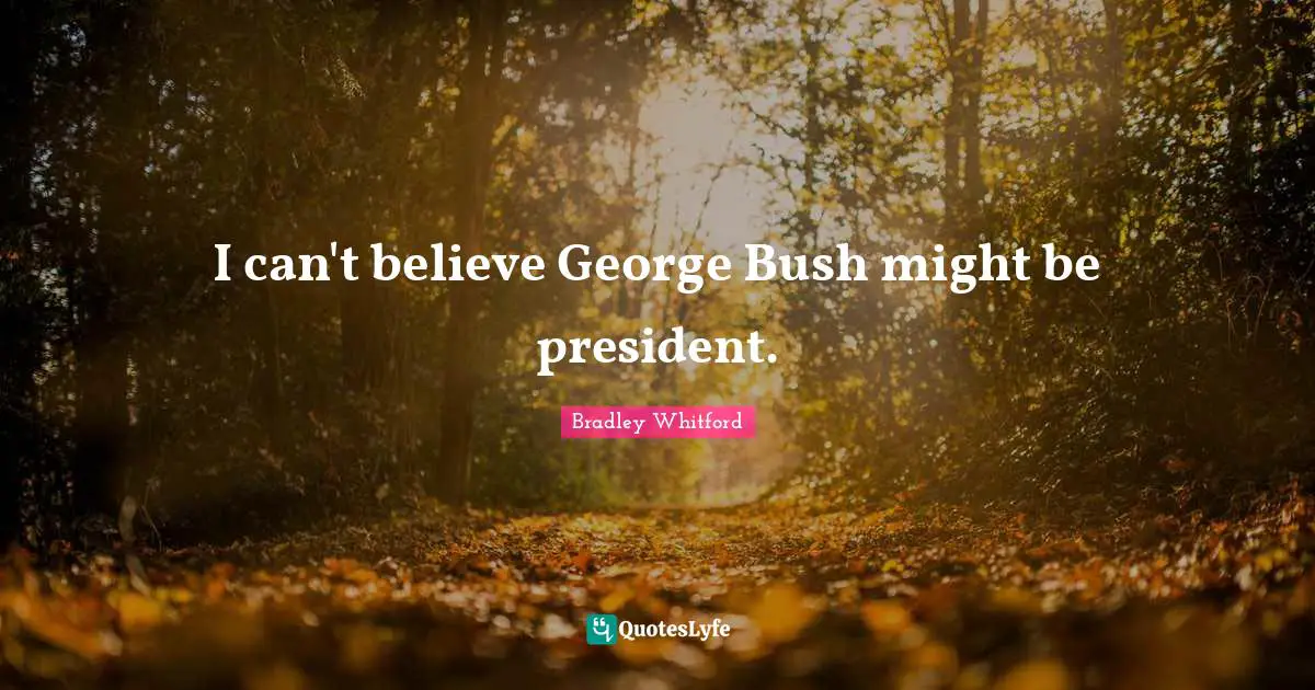 Bradley Whitford Quotes: "I can't believe George Bush might be president."