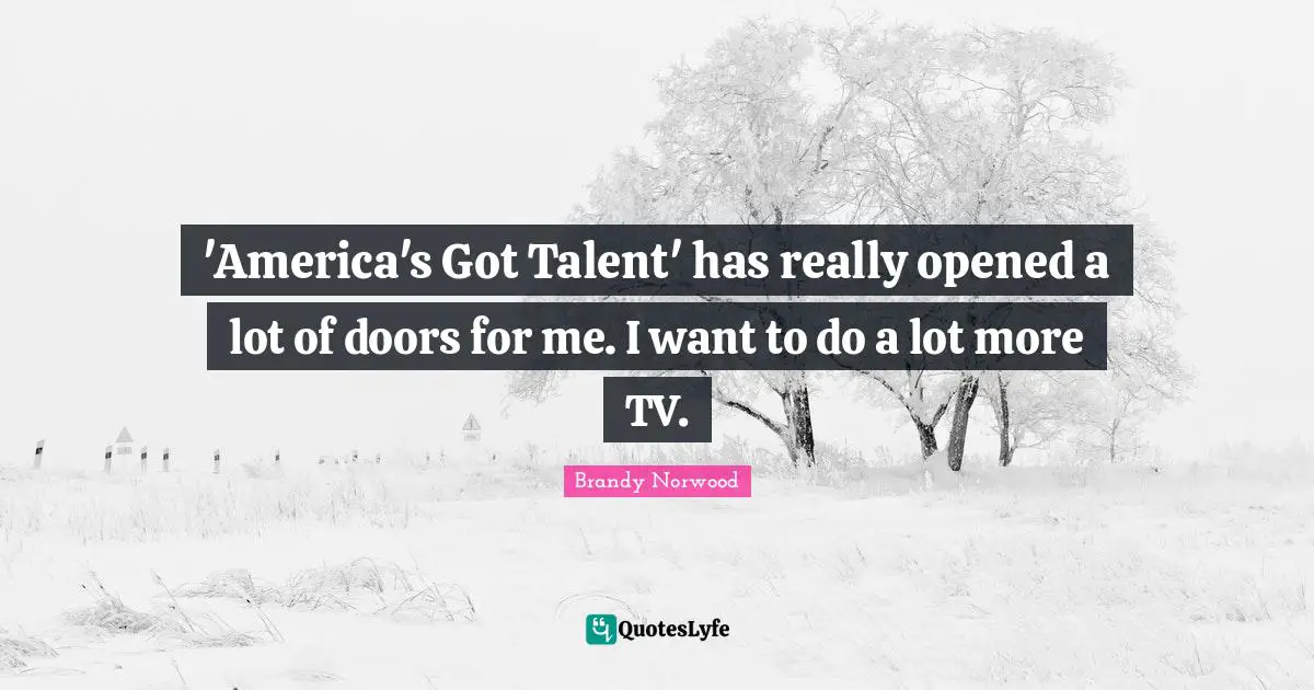 'America's Got Talent' has really opened a lot of doors for me. I want to do a lot more TV.