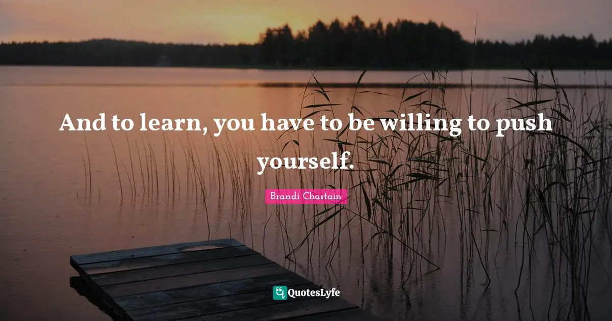 Push Quotes: "And to learn, you have to be willing to push yourself."