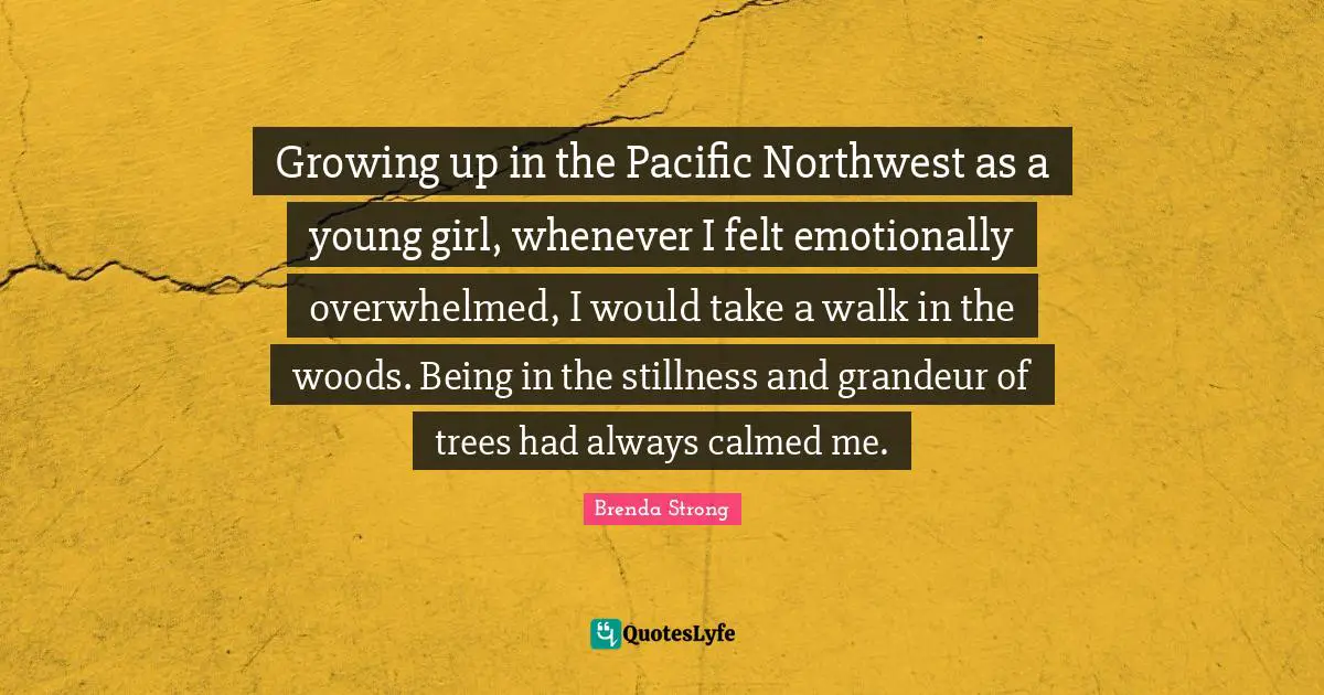 Growing up in the Pacific Northwest as a young girl, whenever I felt emotionally overwhelmed, I would take a walk in the woods. Being in the stillness and grandeur of trees had always calmed me.