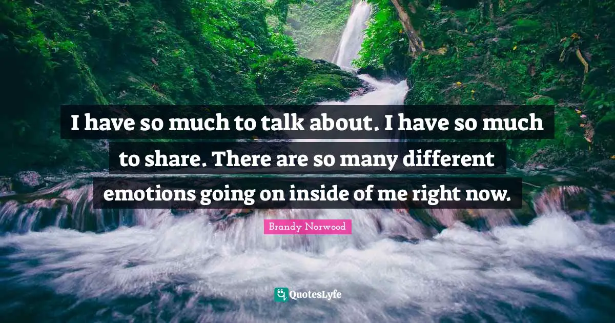 I have so much to talk about. I have so much to share. There are so many different emotions going on inside of me right now.