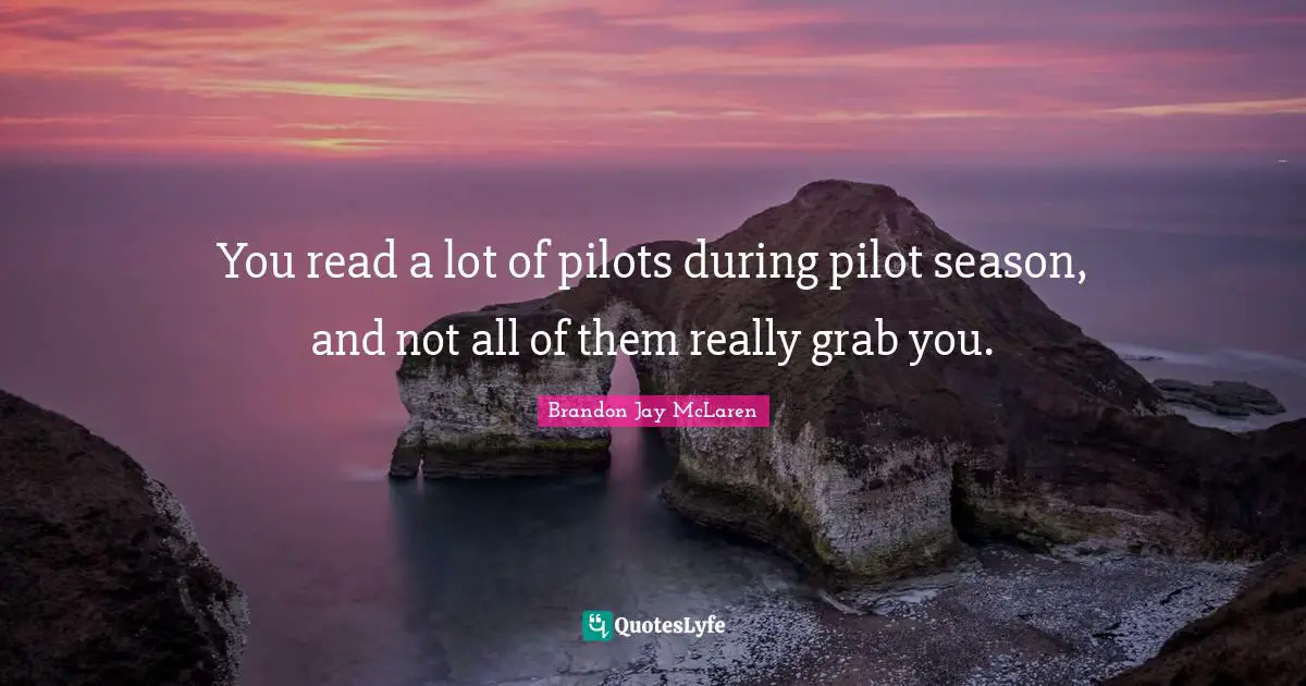 You read a lot of pilots during pilot season, and not all of them really grab you.