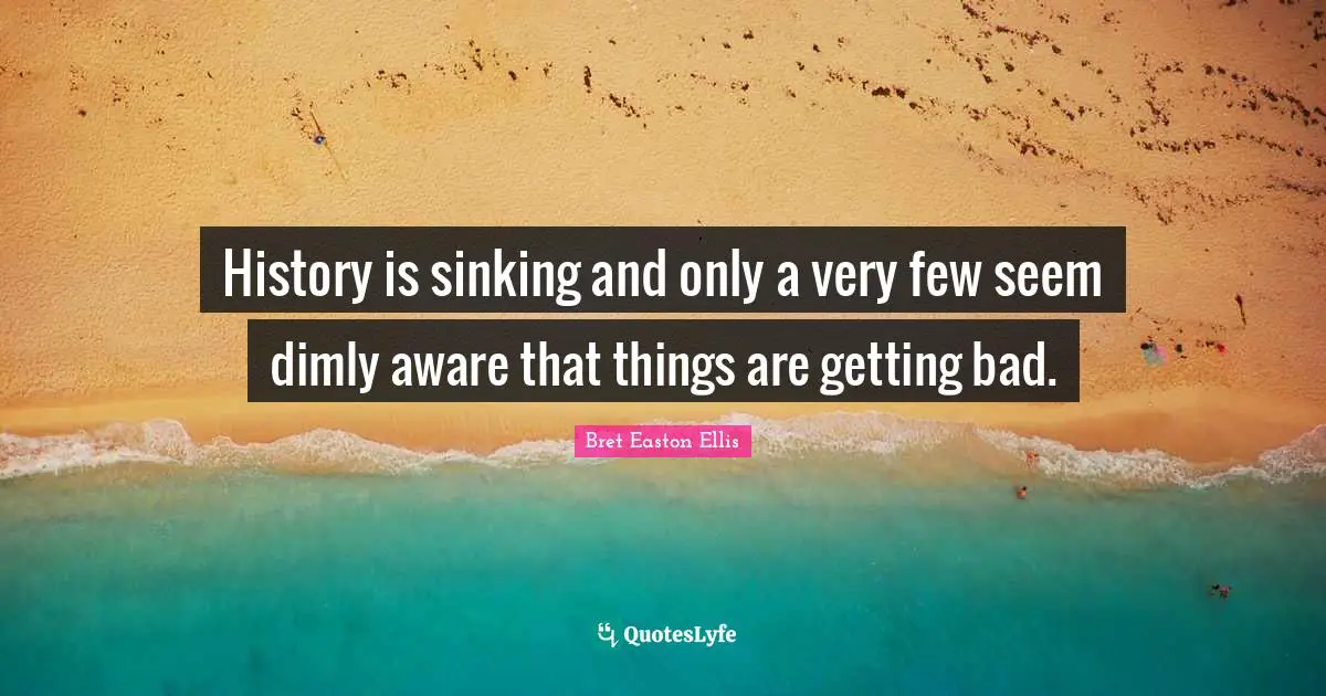 History is sinking and only a very few seem dimly aware that things are getting bad.