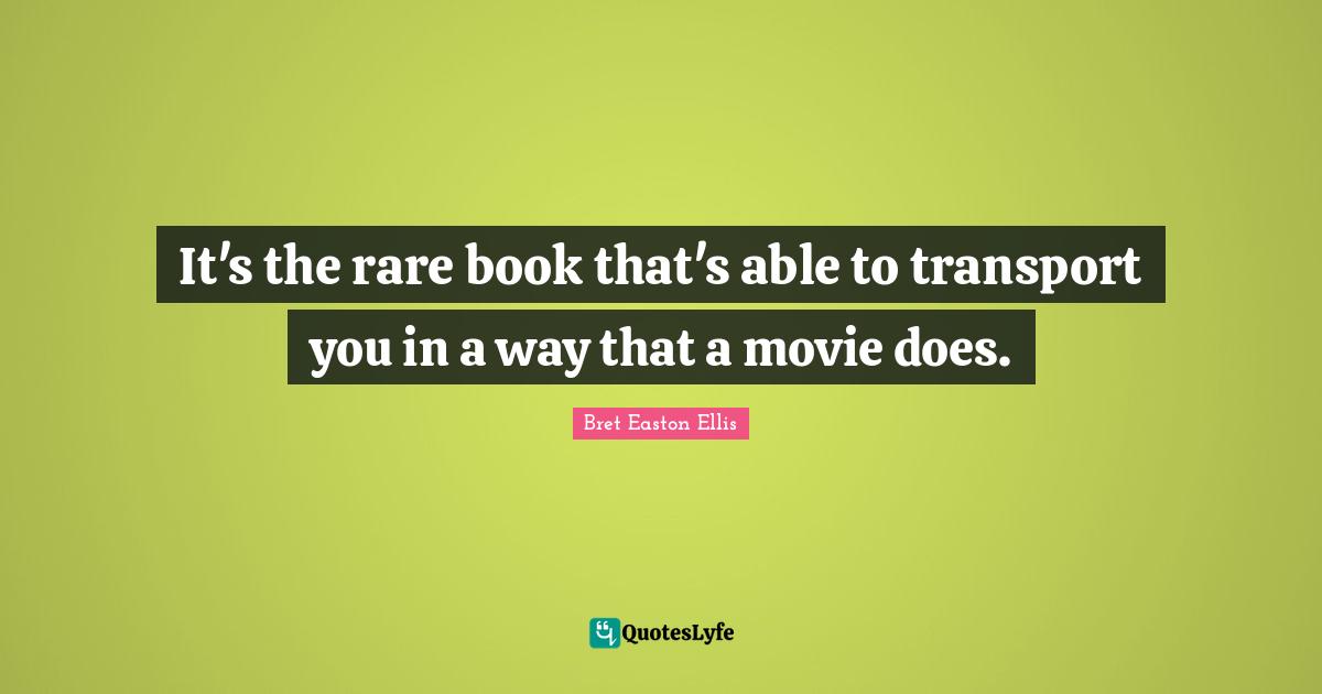 It's the rare book that's able to transport you in a way that a movie does.
