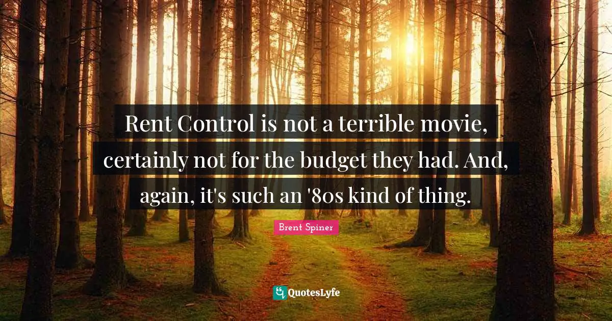 Rent Control is not a terrible movie, certainly not for the budget they had. And, again, it's such an '80s kind of thing.