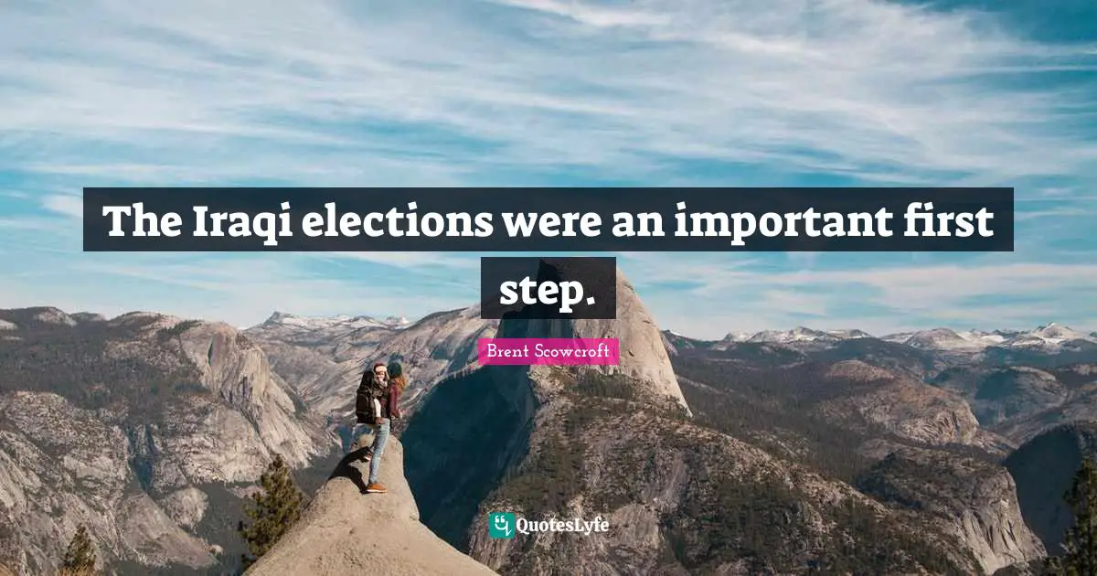 The Iraqi elections were an important first step.