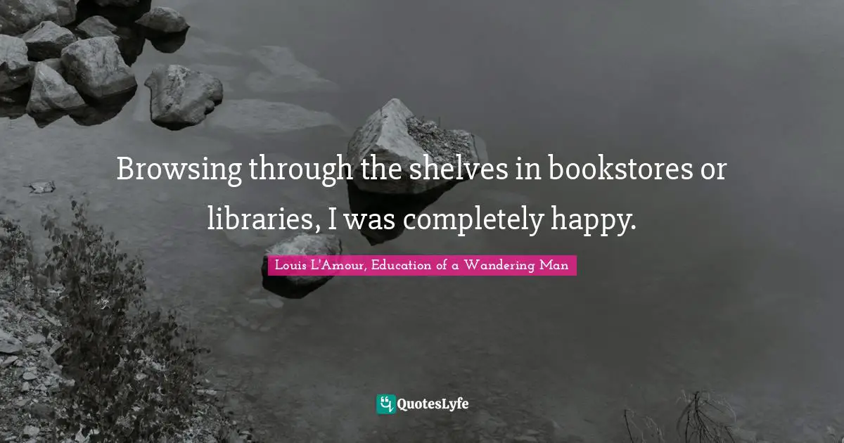 Browsing through the shelves in bookstores or libraries, I was completely happy.