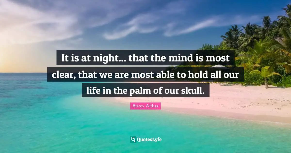 Skulls Quotes: "It is at night... that the mind is most clear, that we are most able to hold all our life in the palm of our skull."