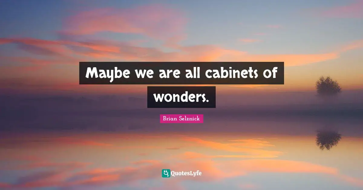 Maybe we are all cabinets of wonders.