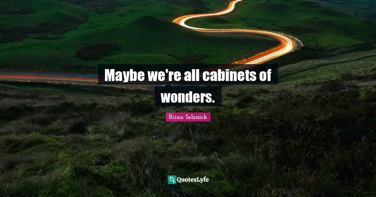 Maybe we're all cabinets of wonders.