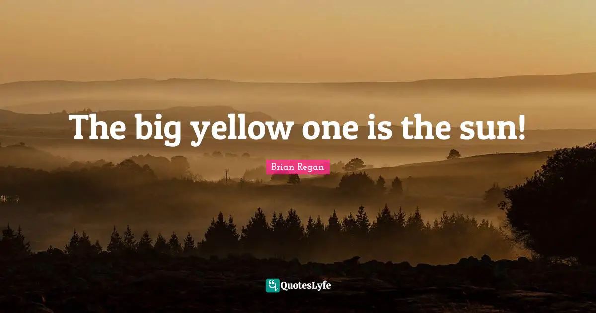 Brian Regan Quotes: "The big yellow one is the sun!"