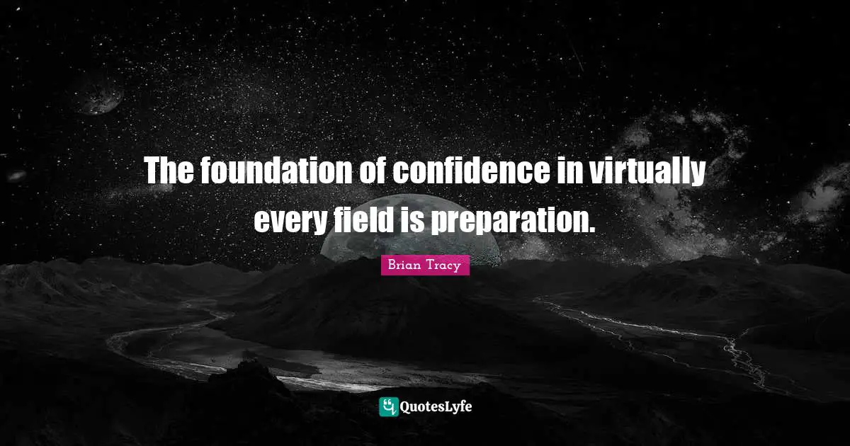 The foundation of confidence in virtually every field is preparation.