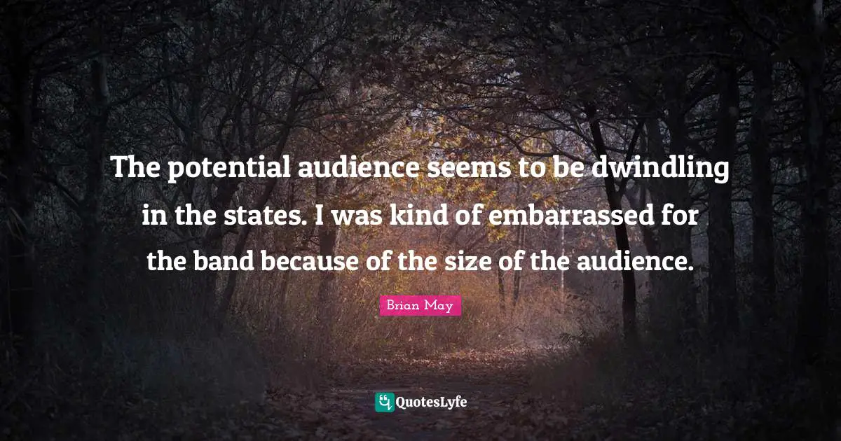 The potential audience seems to be dwindling in the states. I was kind of embarrassed for the band because of the size of the audience.