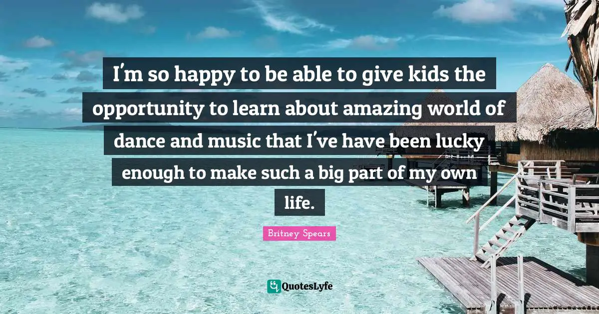 I'm so happy to be able to give kids the opportunity to learn about amazing world of dance and music that I've have been lucky enough to make such a big part of my own life.