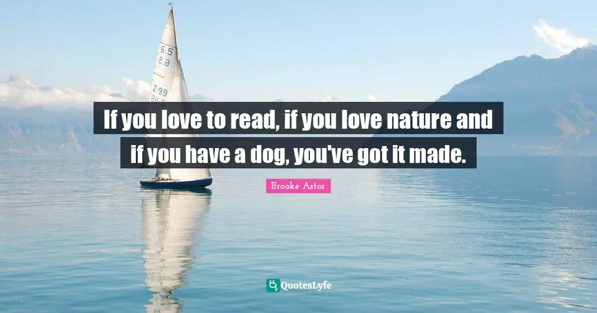 If you love to read, if you love nature and if you have a dog, you've got it made.