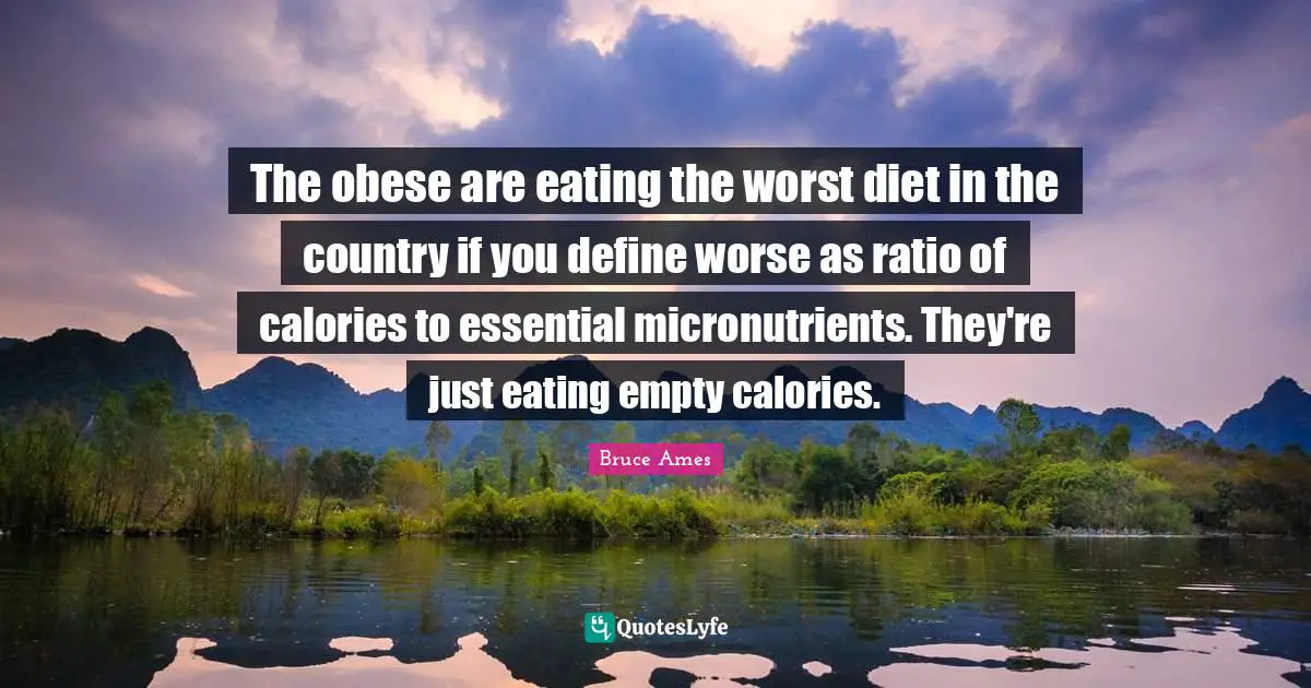 The obese are eating the worst diet in the country if you define worse as ratio of calories to essential micronutrients. They're just eating empty calories.