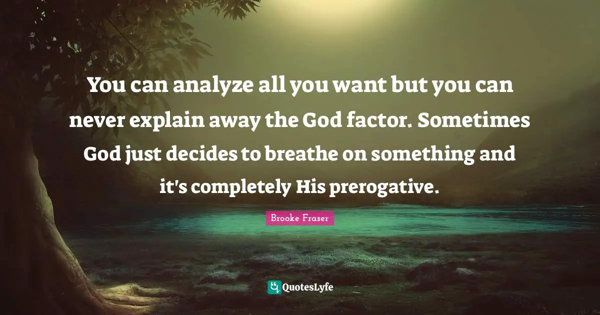 You can analyze all you want but you can never explain away the God factor. Sometimes God just decides to breathe on something and it's completely His prerogative.