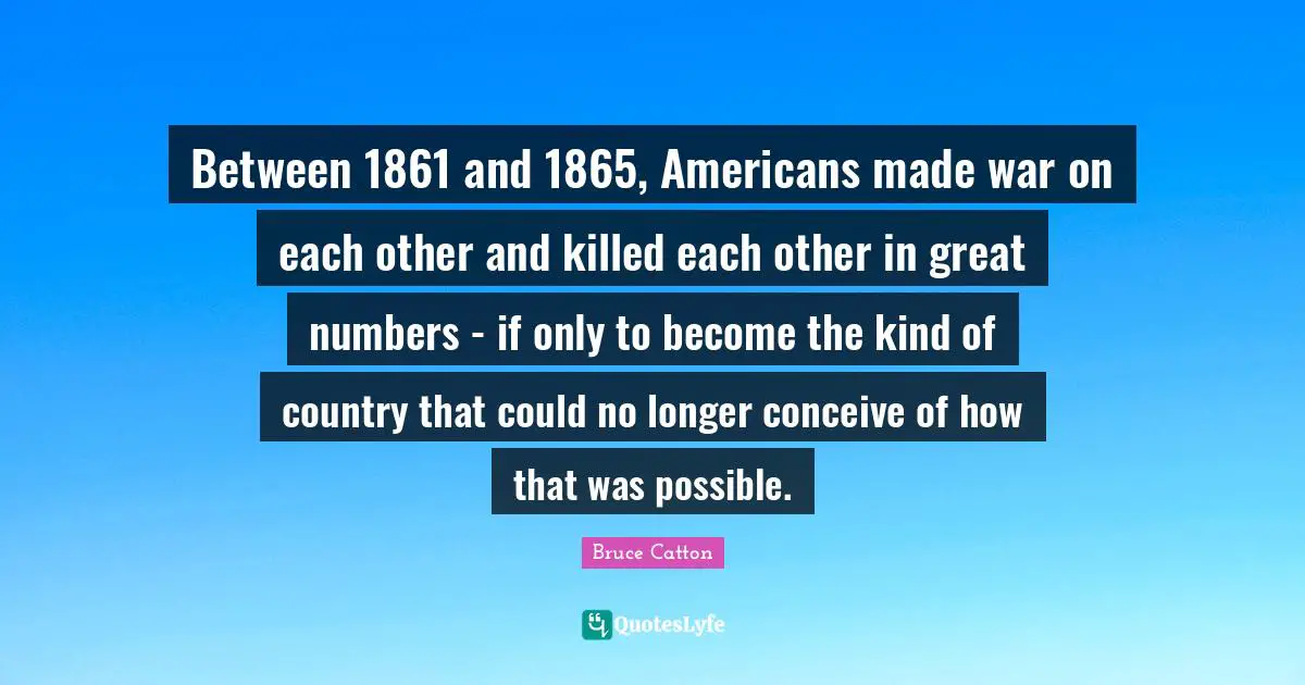 Between 1861 and 1865, Americans made war on each other and killed each other in great numbers - if only to become the kind of country that could no longer conceive of how that was possible.