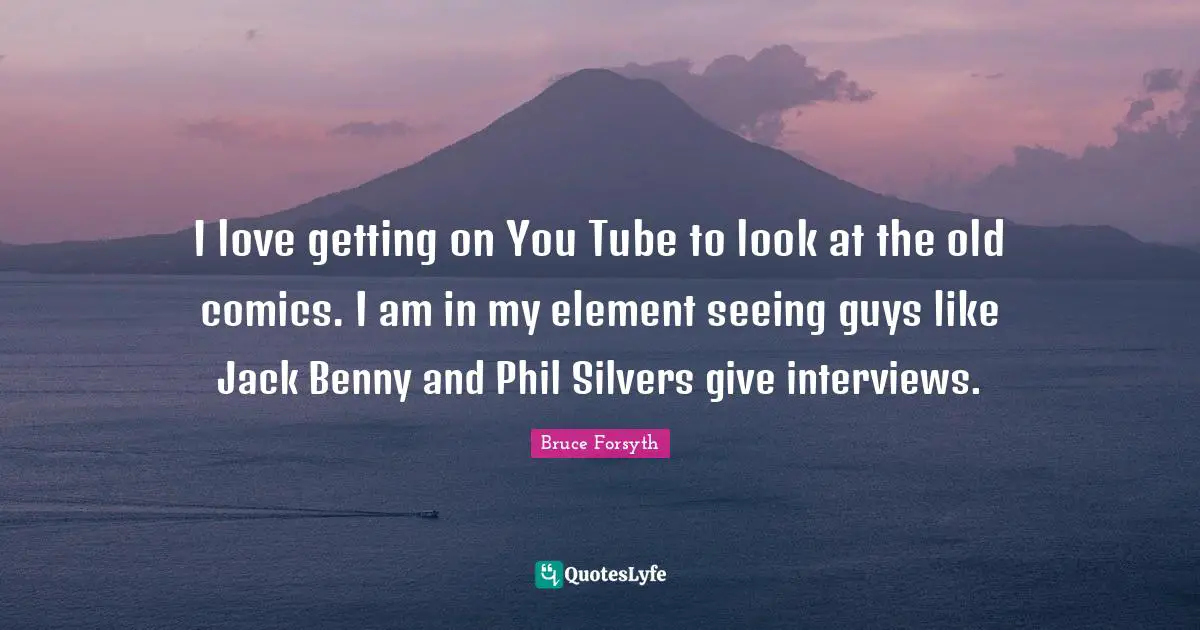 I love getting on You Tube to look at the old comics. I am in my element seeing guys like Jack Benny and Phil Silvers give interviews.