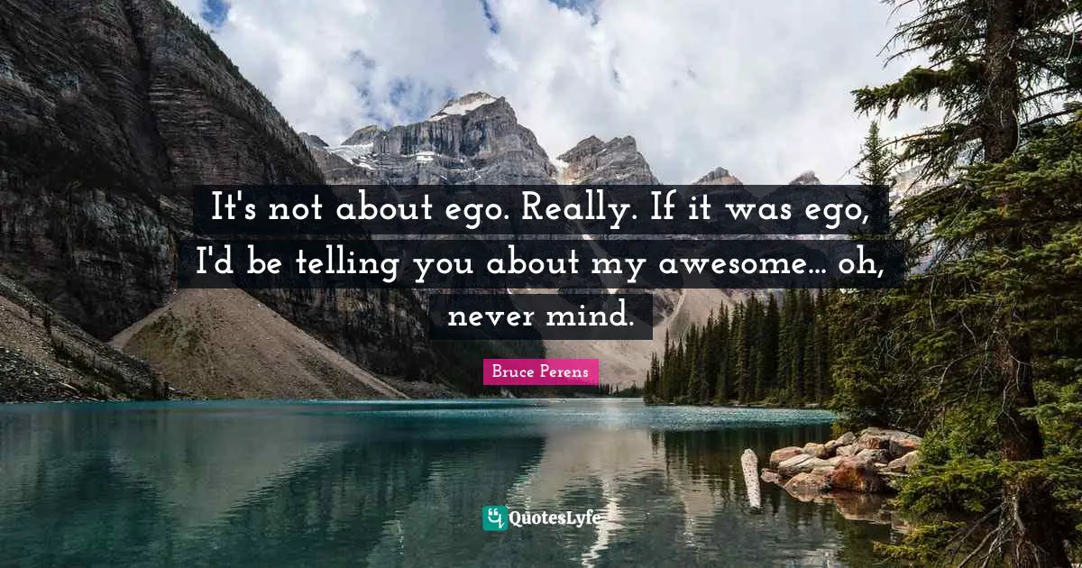 It's not about ego. Really. If it was ego, I'd be telling you about my awesome... oh, never mind.