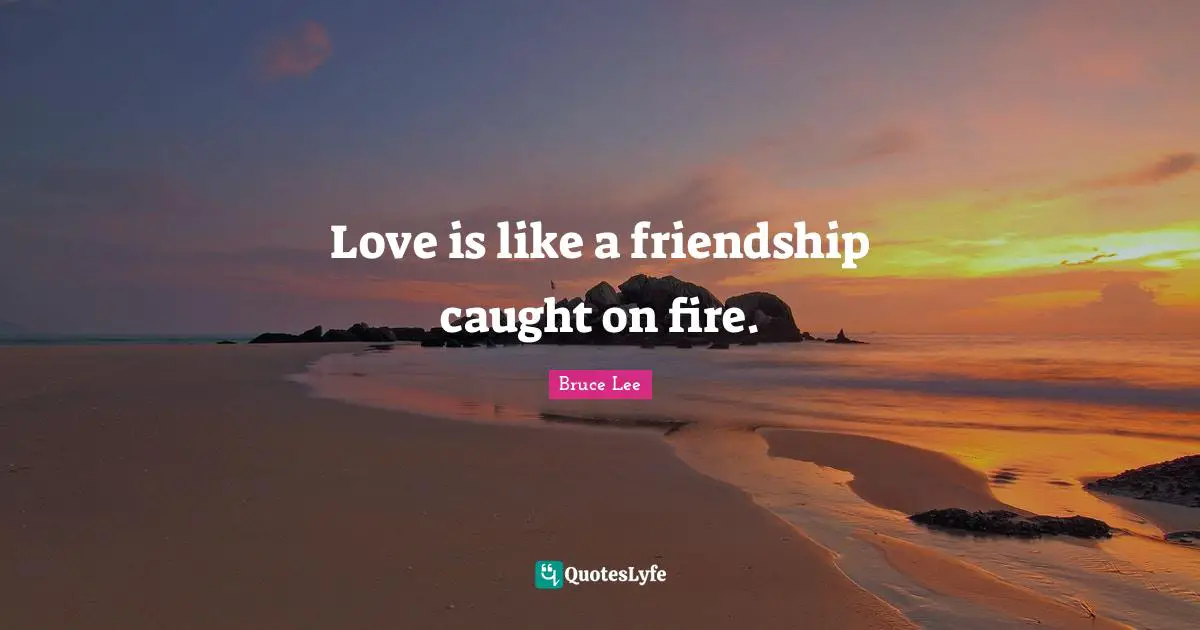 Love is like a friendship caught on fire.