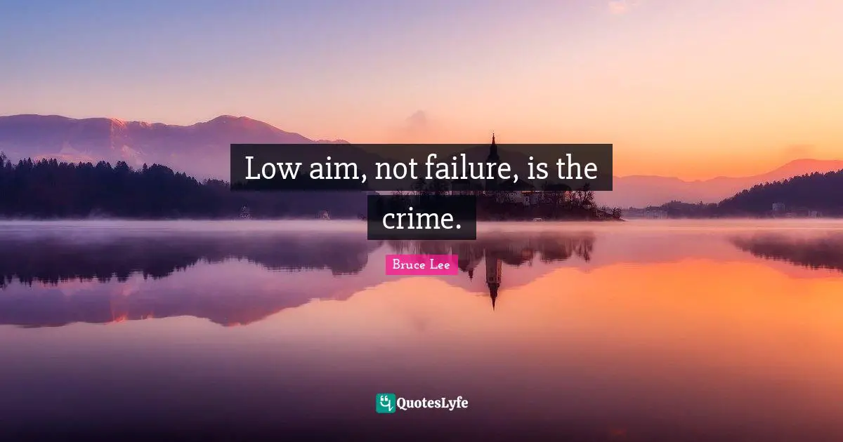 Low aim, not failure, is the crime.