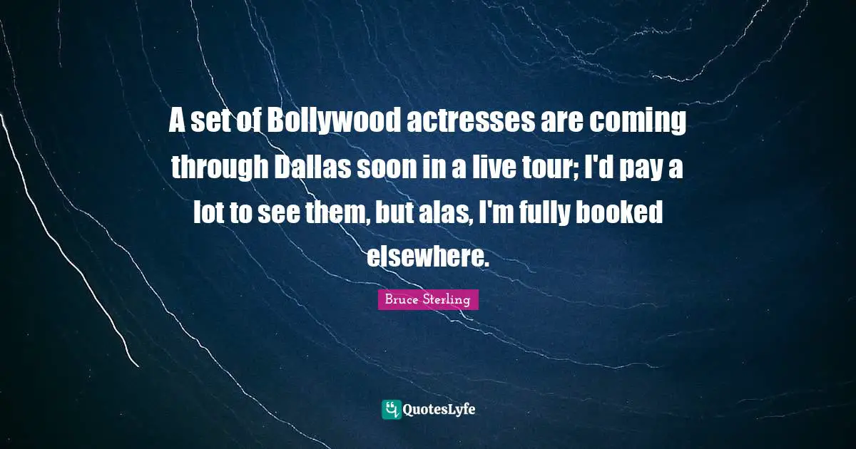 A set of Bollywood actresses are coming through Dallas soon in a live tour; I'd pay a lot to see them, but alas, I'm fully booked elsewhere.