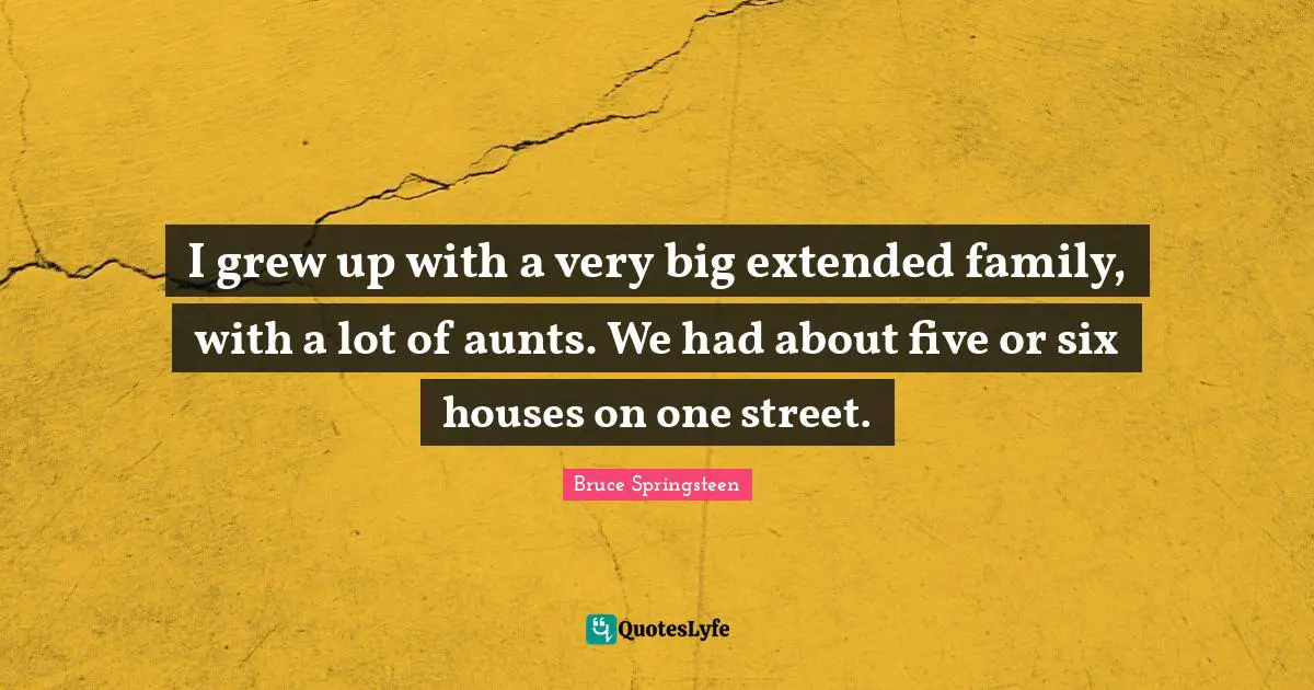 Extended Family Quotes: "I grew up with a very big extended family, with a lot of aunts. We had about five or six houses on one street."