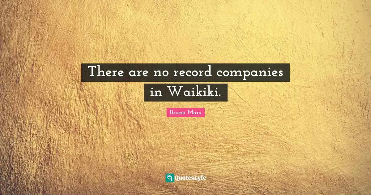 Companies Quotes: "There are no record companies in Waikiki."