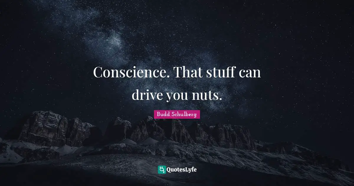 Conscience. That stuff can drive you nuts.