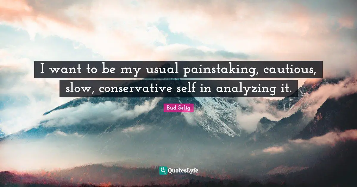 I want to be my usual painstaking, cautious, slow, conservative self in analyzing it.