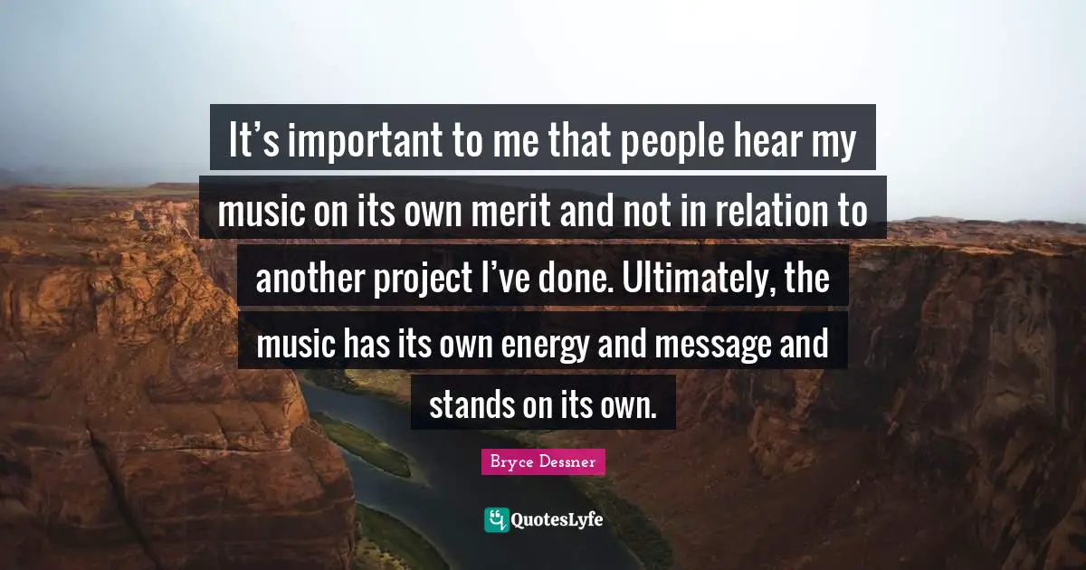 It’s important to me that people hear my music on its own merit and not in relation to another project I’ve done. Ultimately, the music has its own energy and message and stands on its own.