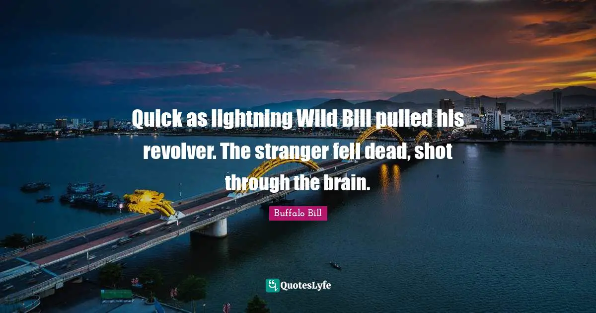 Quick as lightning Wild Bill pulled his revolver. The stranger fell dead, shot through the brain.