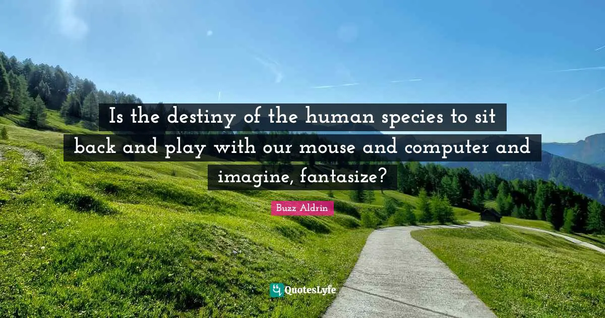 Is the destiny of the human species to sit back and play with our mouse and computer and imagine, fantasize?