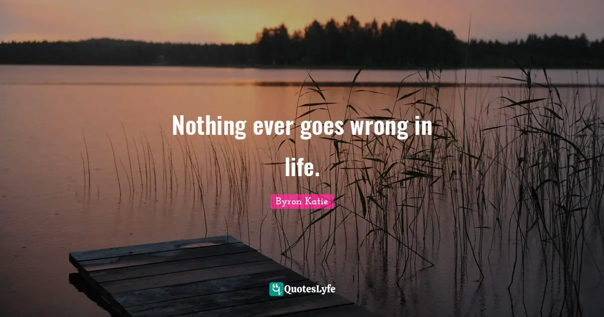 Nothing ever goes wrong in life.