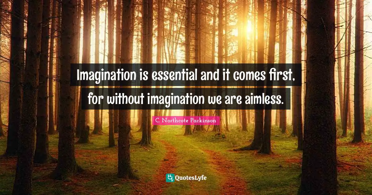 C. Northcote Parkinson Quotes: "Imagination is essential and it comes first, for without imagination we are aimless."