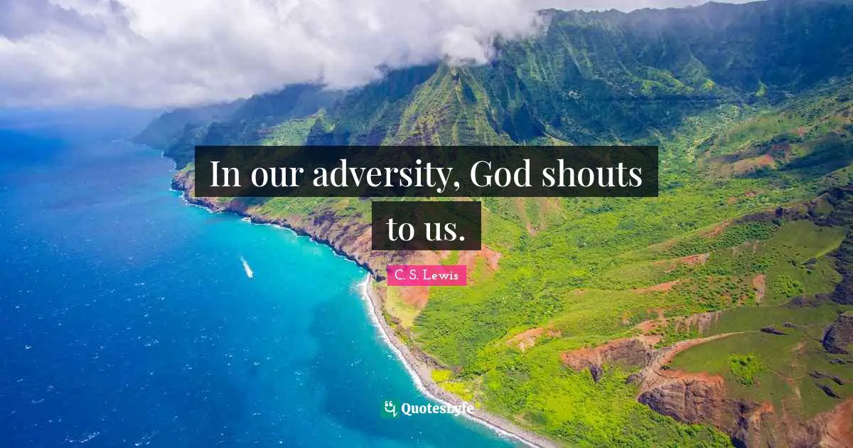 In our adversity, God shouts to us.