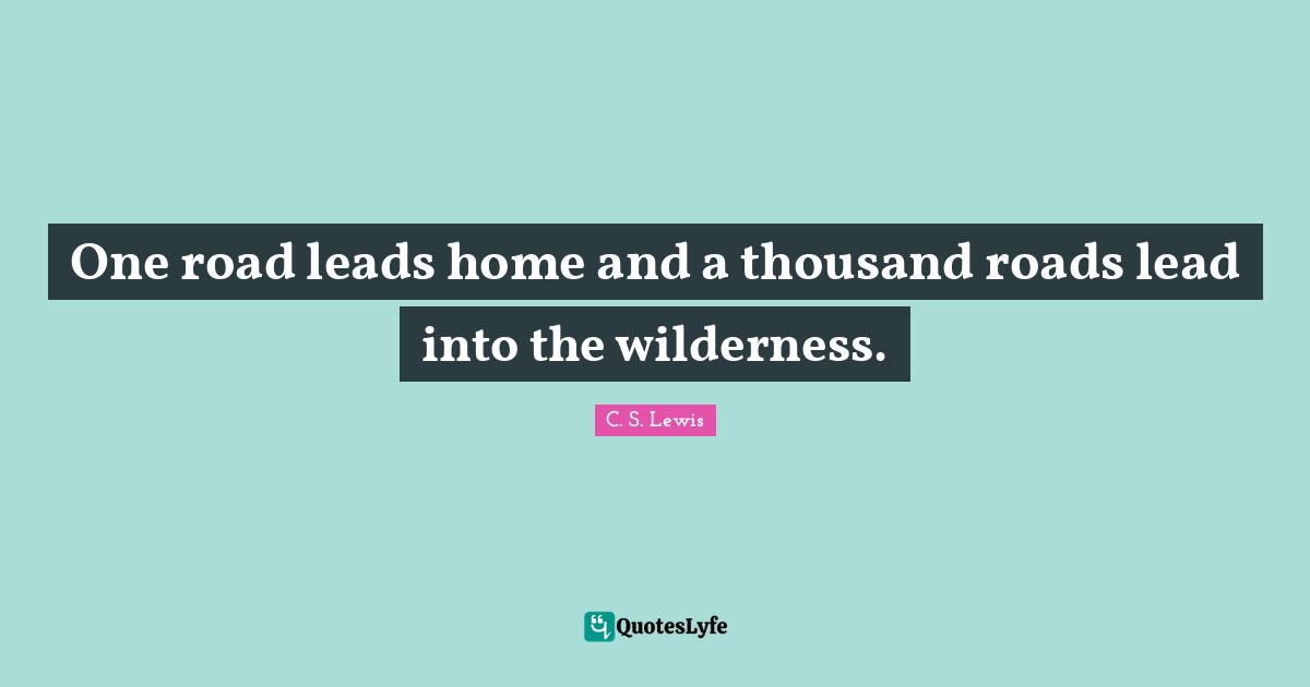 One road leads home and a thousand roads lead into the wilderness.